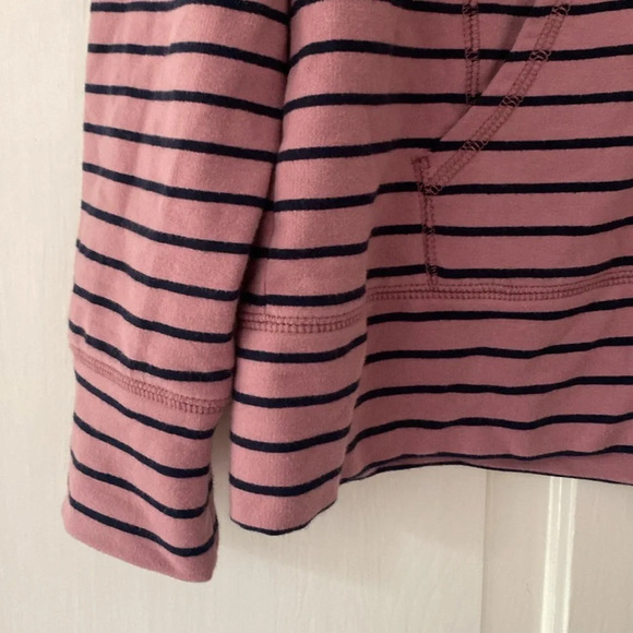 LL Bean Women's Ultrasoft Sweatshirt‎ Full-Zip Mock-Neck Jacket Orchid Stripe - Picture 4 of 9